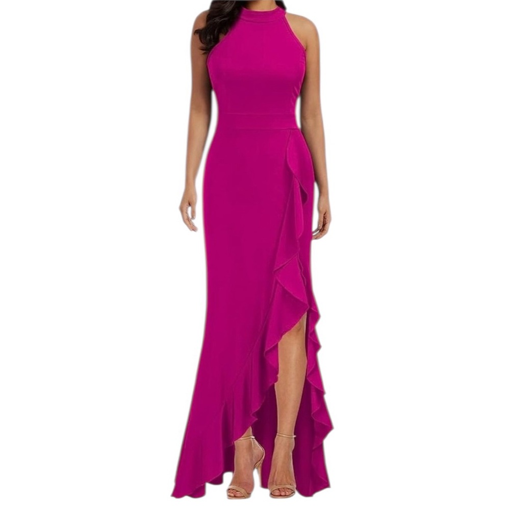 Woosea Women’s Evening Dress Long Mermaid Sleeveless Chiffon‎ Dress L